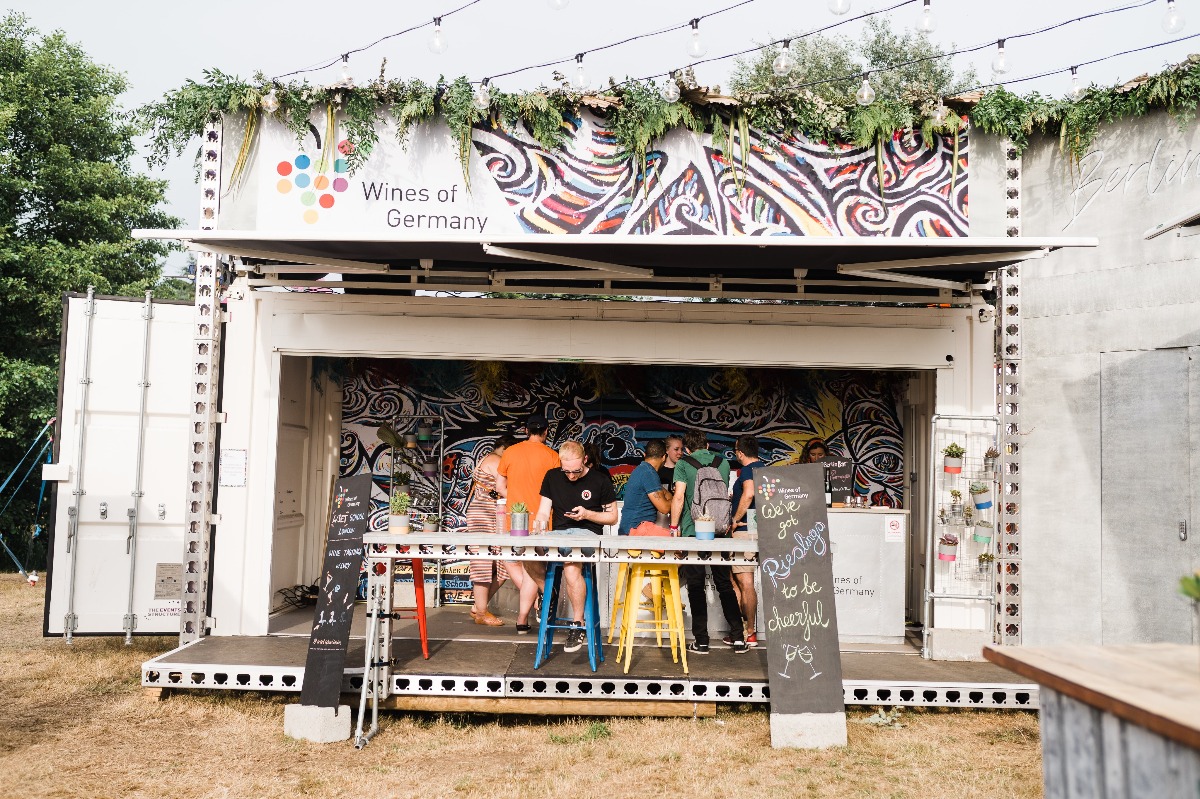 Wines of Germany pop-up shipping container bar at Latitude Festival 