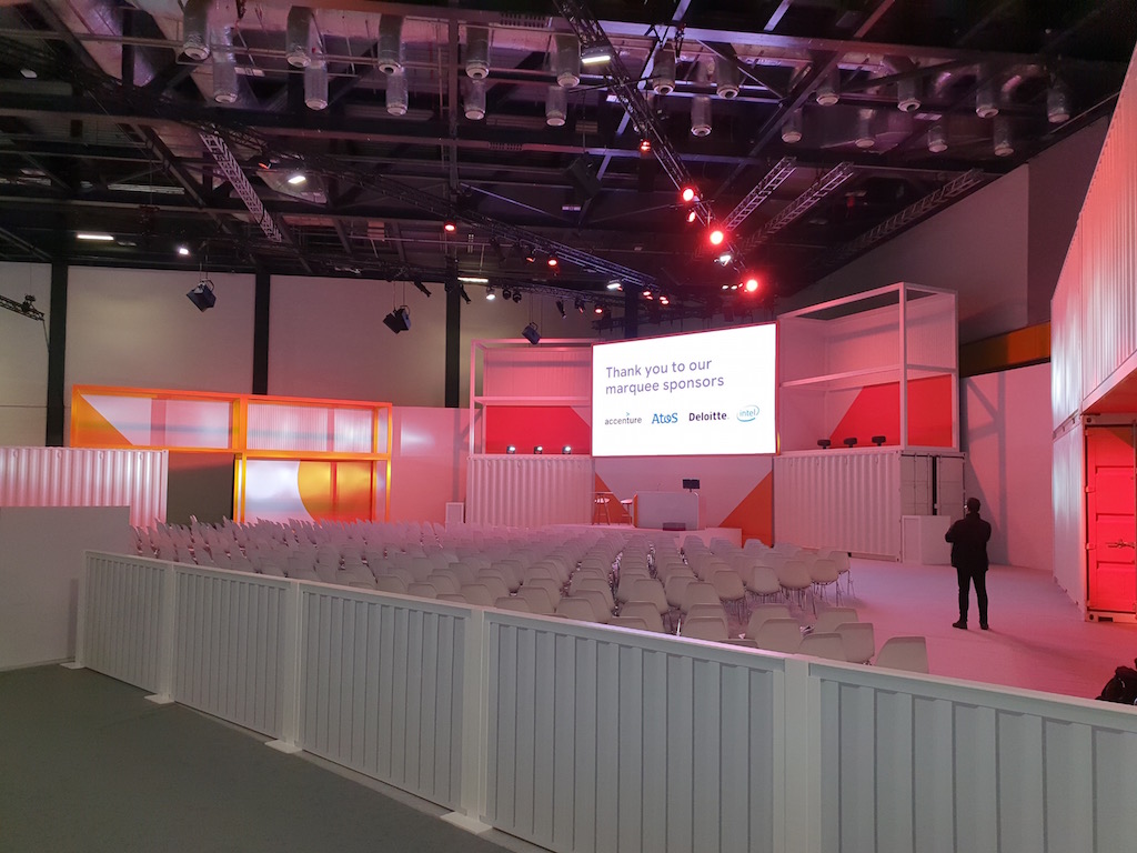 Google Next UK using shipping container backdrop for impact
