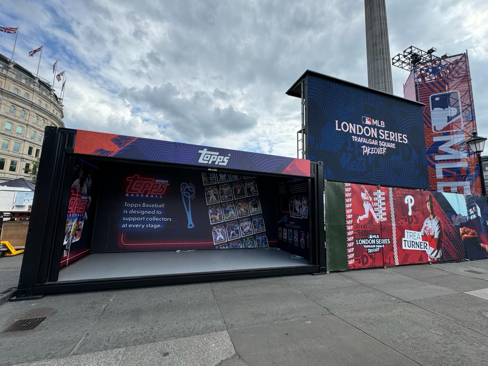 TES shipping container conversions for brand activations featured at MLB Trafalgar Square Takeover and other fan zones
