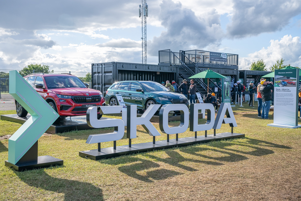 the event structure at british grand prix silverstone f1 with skoda activation multi shipping container conversion customised container