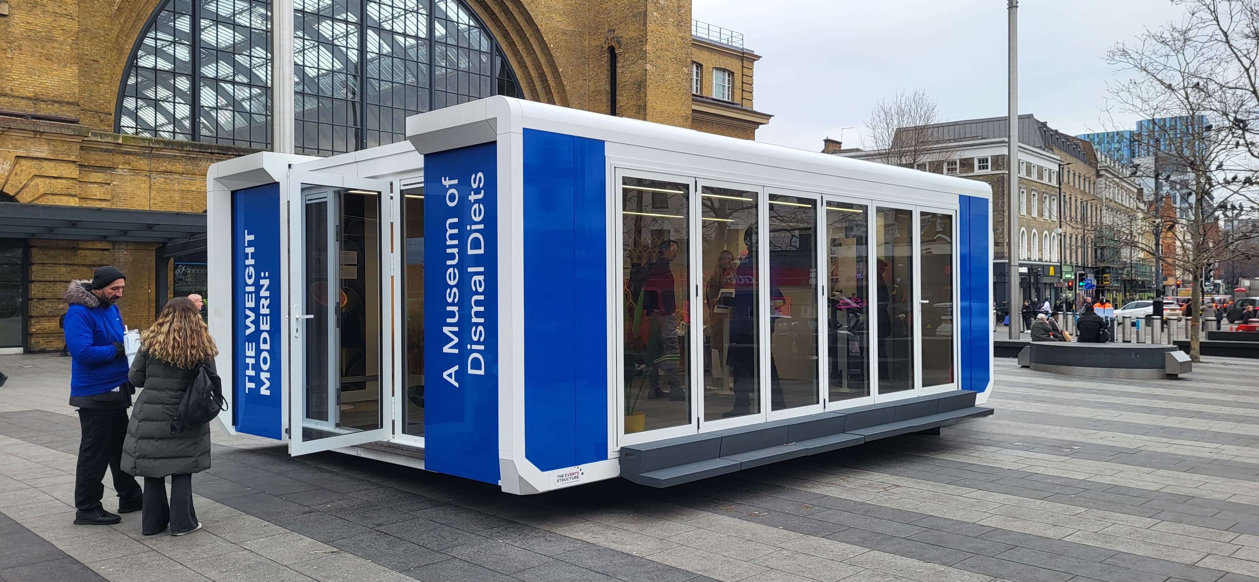 MyFitnessPal pop-up exhibition 'Museum of Dismal Diets' in King Cross London using mobile showroom Expandable Vista