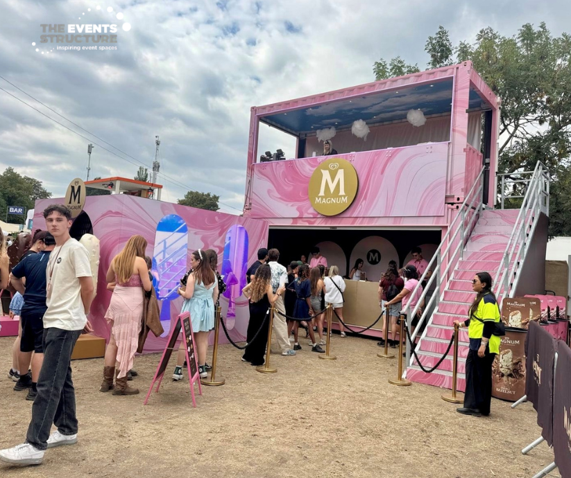 Magnum two-level experiential build at a UK festival