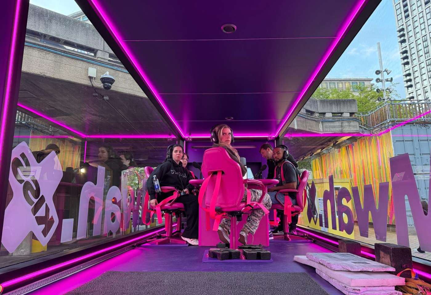 SkyBox roadshow truck deployed as a live mobile broadcast studio during the Kiss Radio London activation