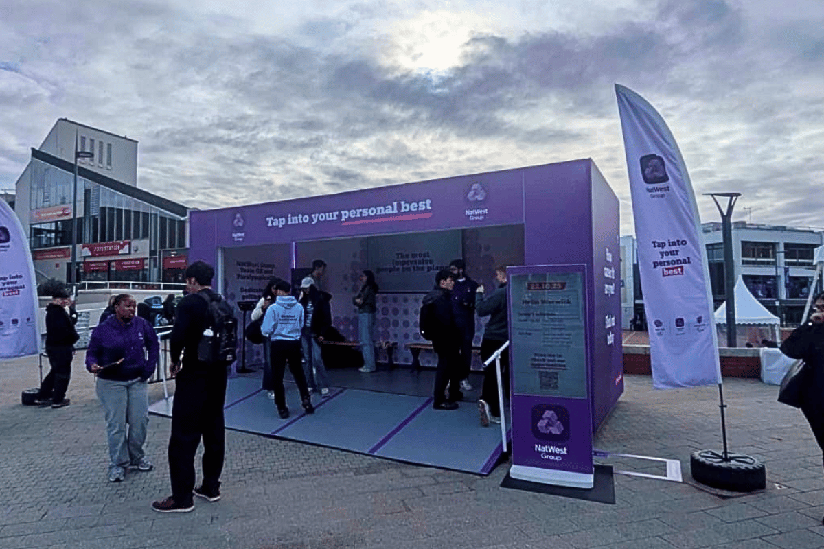 NatWest graduate recruitment roadshow using a Gallery Plus customised container