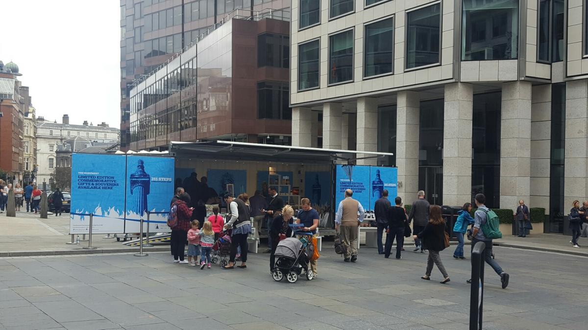 Pop Up Shipping Container being used for City of London at Tower Bridge