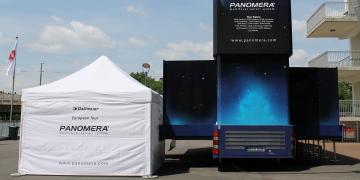 Exhibition trailers Endeavour on roadshow trucks tour with Panerma