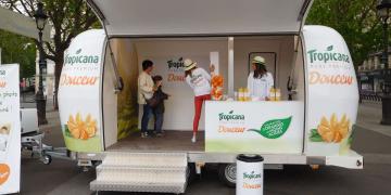 Exhibition trailers Explorer promotional vehicle for Tropicana product tasting tour