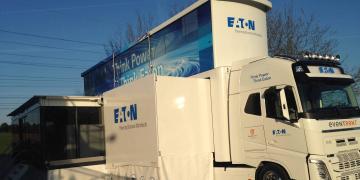 Premier exhibition trailer on Eaton roadshow truck tour