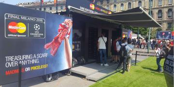 Event shipping containers Studio for Mastercard UEFA Champions experiential activation