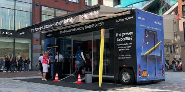 Exhibition trailer Trekker on roadshow trucks tour with Samsung promoting Galaxy 9