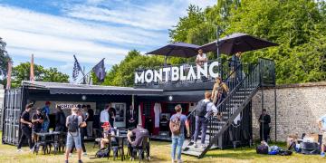 Statement event shipping container for Montblanc pop-up store at Goodwood Festival of Speed