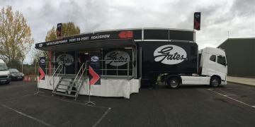 Vanquish exhibition trailer with Gates on roadshow truck tour