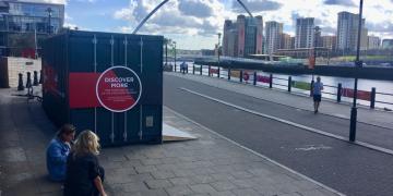 Gallery Plus event shipping container for LNER brand activation event