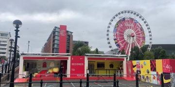 Nike shipping container activation in Liverpool for Vitality Netball World Cup 2019