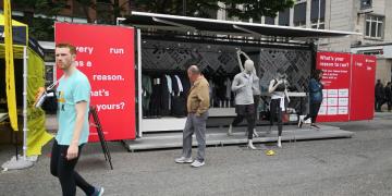 Lulu Lemon Studio Premium customised shipping container at Simply Health Great Manchester Run