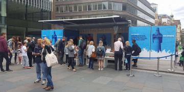 Studio shipping container conversion brand activation with the City of London
