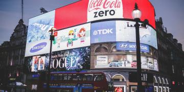product promotion marketing in Piccadilly Circus advertising board