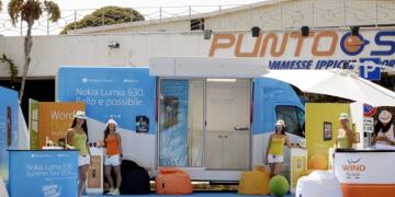 self-drive exhibition unit graphic wrapped on location promoting nokia 