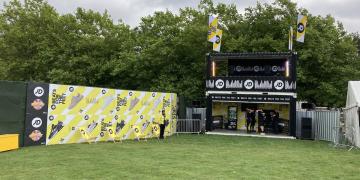 customised containers for JD sports brand at Parklife events structure for festivals
