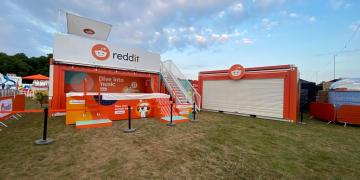 Reddit fan partner shipping container conversion event application at  BST Hyde Park Festival