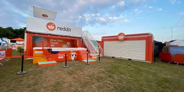 Statement plus shipping container conversion used by Reddit at BST Hype Park festival customised container activation 