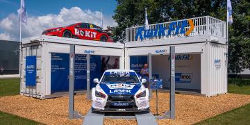 Kwik Fit shipping container conversion at goodwood festival of speed customised container brand application 