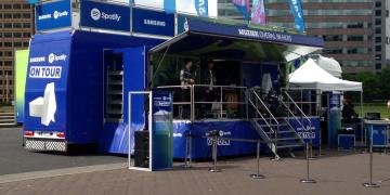 vanquish exhibition trailer roadshow truck with spotify