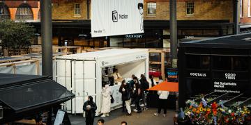 shipping container coffee shop cafe pop-up catering unit mobile bar notion at old spitalfields