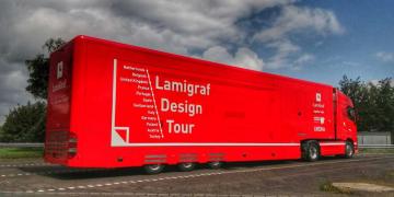 discovery lamigraf exhibition trailer roadshow truck european tour