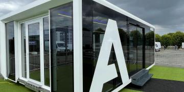 Airbus mobile showroom panoramic exhibition unit for eurosatory exhibition 2022