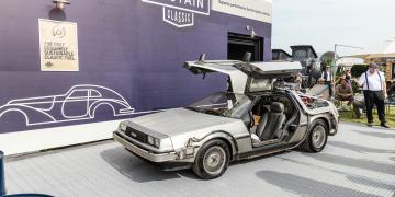 Sustain Fuels 'back to the future' immersive popup brand activation to look like vintage petrol station event marketing at Goodwood Revival festival