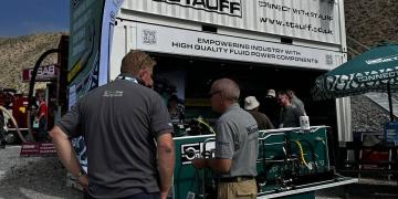 custom build shipping container conversion for stauff hillhead 2024 featuring bi-fold windows for upper deck viewing area