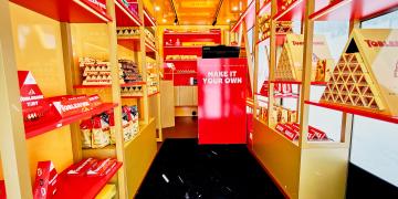 Interior of Ranger Panorama self-drive exhibition unit with integrated lighting