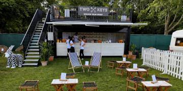 20ft container bar with open upper deck for Two Keys at Taste Festival