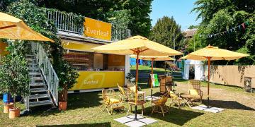 brand activation mobile bar using container setup for non alcoholic drinks 