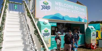 container bar hire with stairs leading to upper deck for brand activation 