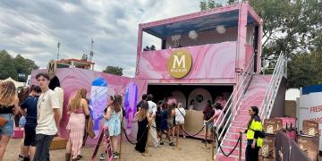 premium container bar hire with covered terrace for luxury brand activation event