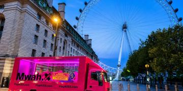 Kiss Radio mobile brand activation in London using the SkyBox roadshow truck and live broadcast studio